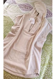 Women Beige Oversized Hoodie