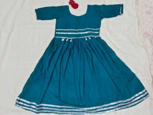 Elegant Teal &amp; White Kurta Set