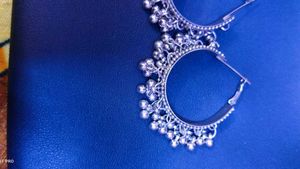 Silver Tone Jhumka Earrings