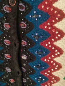 Colorful Zigzag Patterned Cardigan