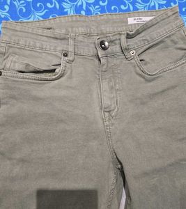 Zudio Men's Faded Green Denim