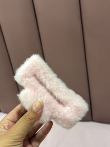 Fluffy Pink Hair Claw Clip