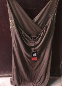 Embroidered Wrap Dress
