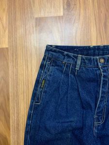 Classic Blue Wide Leg Denim Jeans