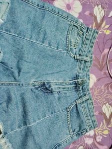 Distressed Denim Shorts