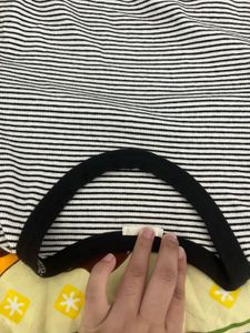 Classic black and white Striped  Top