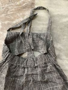 Grey Checked Jumpsuit
