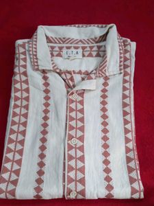 Men's Geometric Print Button-Up Shirt