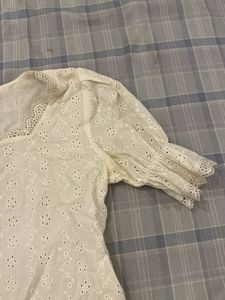 White Floral Eyelet Blouse
