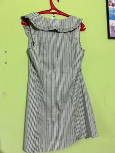 Striped Button-Up Mini Dress