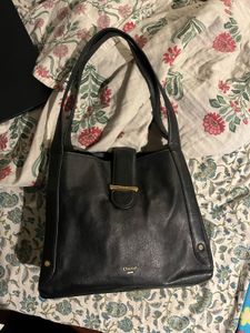DUNE Black Leather Hobo Bag