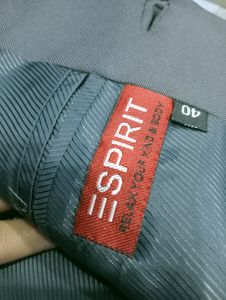 Trendy grey colour coat blazer Only