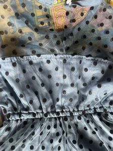 Chic Blue Polka Dot Tulle Dress