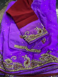 Work Sari Voilet