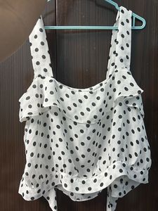 Polka Print Top - One Strap