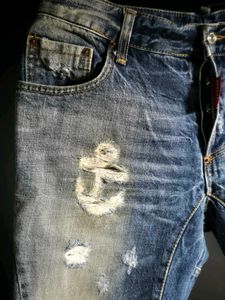 Distressed Blue Jeans