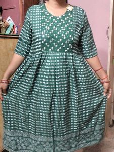 Sea Green Anarkali Kurti For Women And Girls