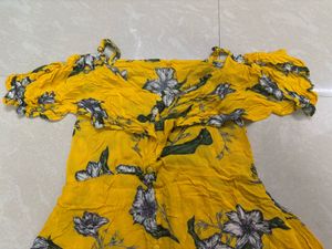 Sunshine Floral Off-the-Shoulder Maxi Dress with B