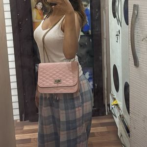 Stylish Lavender Quilted Crossbody Bag