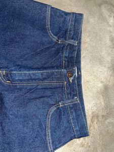 Vintage Dark Blue A-Line Maxi Denim Skirt | Waist