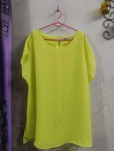 Bright Yellow Flowy Tunic Top