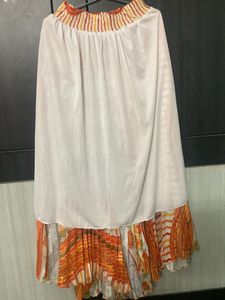 Crush Orange Long Skirt