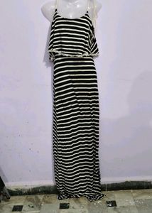 Black and White Striped Maxi Dress