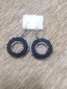 Stylish Black Pendant Necklace &amp; Earrings Set
