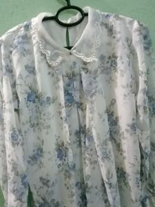 Floral Print Sheer Blouse