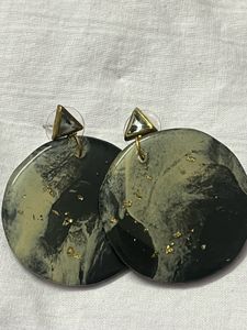 Chic Marble Effect Round Dangle Earrings