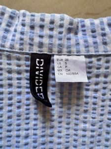 Blue Gingham Cropped Shirt