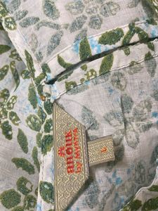 Floral Print Cotton Kurta with Flared Sleeves