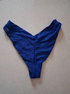 L Blue Textured Bikini Bottom
