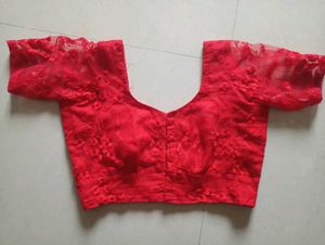 Elegant Red Embroidered Blouse