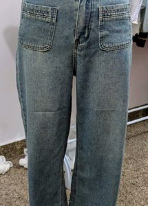 Vintage Wash Wide Leg Jeans