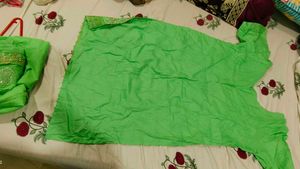 plus size Lime Green Embroidered Suit Set