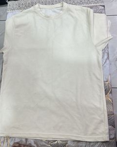 Cream Textured T-Shirt