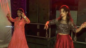 Sparkly Top &amp; Red Skirt Set