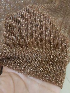 Sparkly Brown V-Neck Tank Top