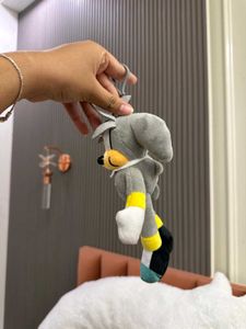 Silver Sonic Plush Keychain