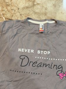 Grey "Never Stop Dreaming" T-Shirt