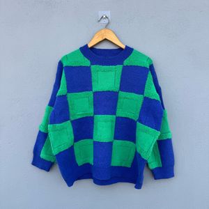 Checkered Knit Sweater