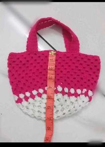 Handmade Pink Crochet Handbag