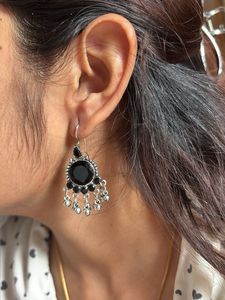 Stylish Black Stone Earrings
