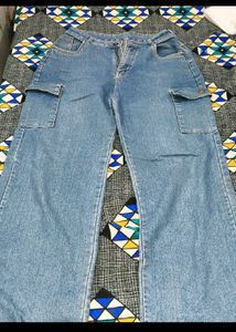 Light Wash Cargo Jeans