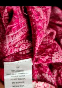 BIBA Red Floral Kurta Set
