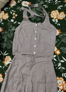 Gingham backless co-ord set🩶
