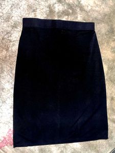 Black Velvet Pencil Skirt