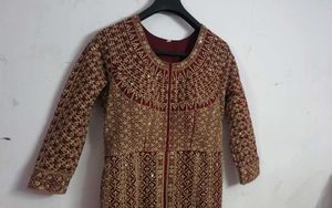 Elegant Maroon Embroidered Ethnic Gown