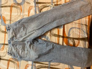 Zara ripped jeans light blue